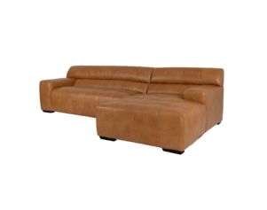 Leather Italia Irvine Brown 100% Leather 2pc Sectional