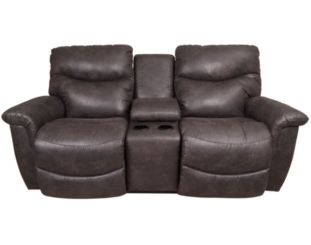 La-Z-Boy James Gray Reclining Loveseat with Console large image number 1