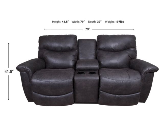 La-Z-Boy James Gray Reclining Loveseat with Console large image number 5