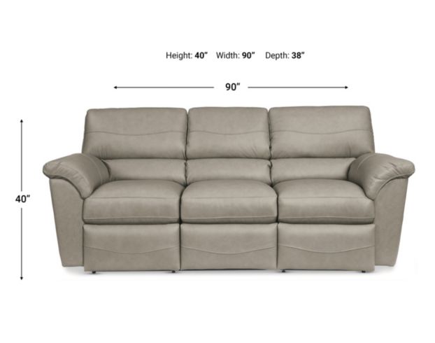 La-Z-Boy Reese Leather Stone Reclining Sofa large image number 5