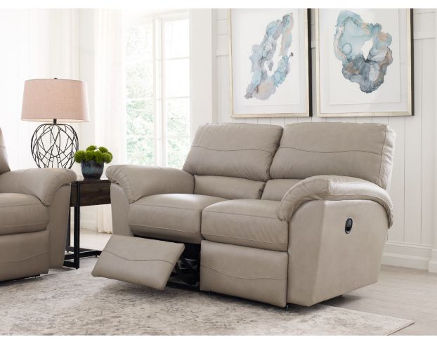 La-Z-Boy Reese Stone Leather Reclining Loveseat large image number 4