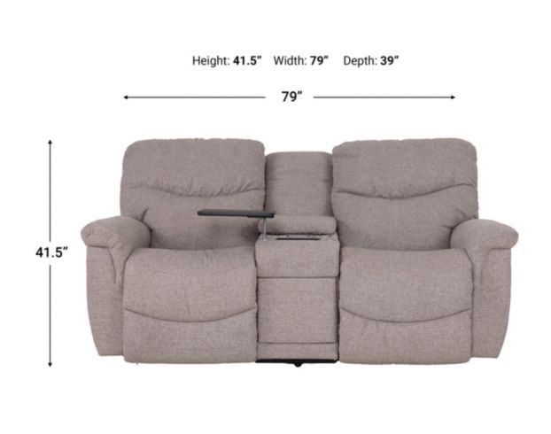 La-Z-Boy James Taupe Reclining Loveseat with Console large image number 12