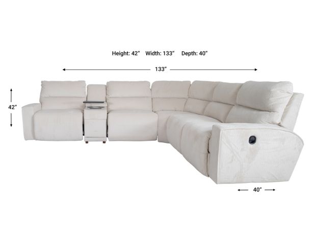 La-Z-Boy Maddox Pearl 6-Piece Reclining Sectional large image number 9