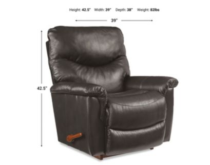 La-Z-Boy James Charcoal Leather Rocker Recliner