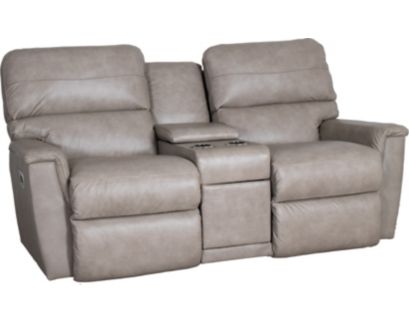 La-Z-Boy Ava Ivory Leather Power Reclining Loveseat with Console