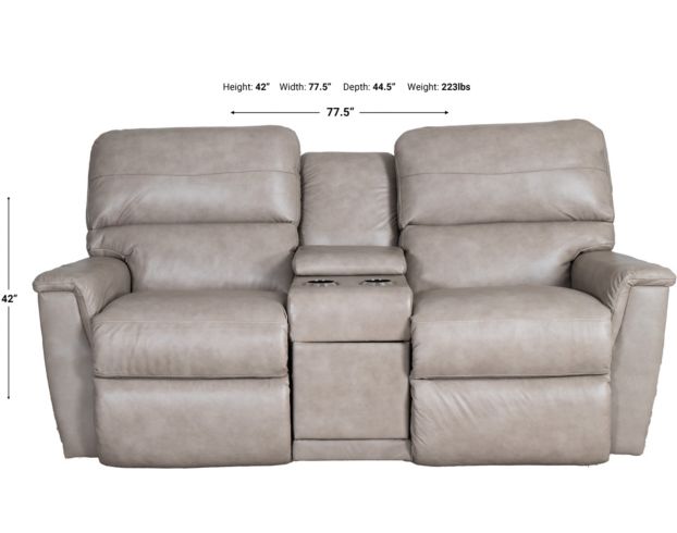 La-Z-Boy Ava Ivory Leather Power Reclining Loveseat with Console large image number 9
