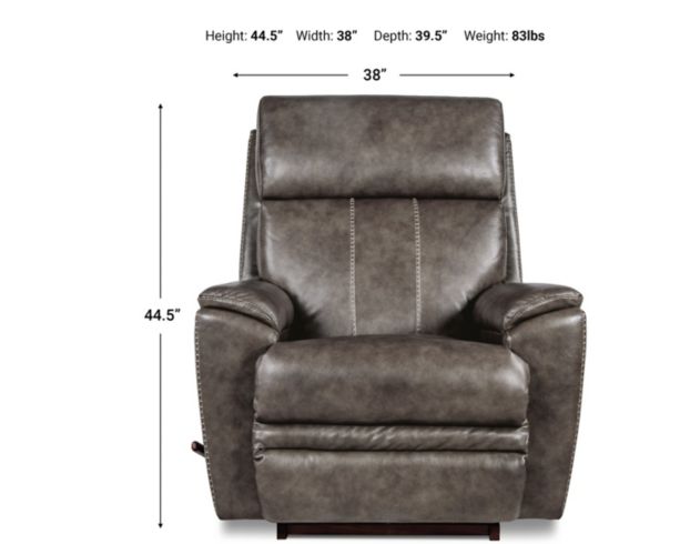 La-Z-Boy Talladega Grey Leather Rocker Recliner large image number 5