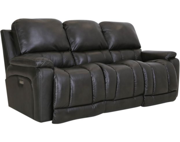 La Z Boy Greyson Leather Power, Lazy Boy Black Leather Reclining Sofa