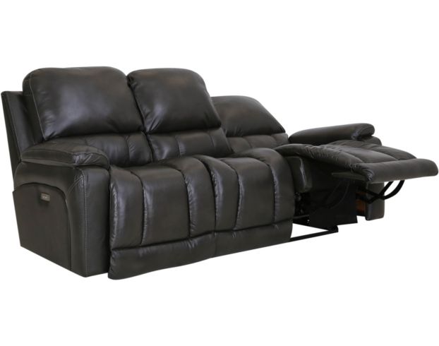 La Z Boy Greyson Leather Power, Lazy Boy Black Leather Reclining Sofa