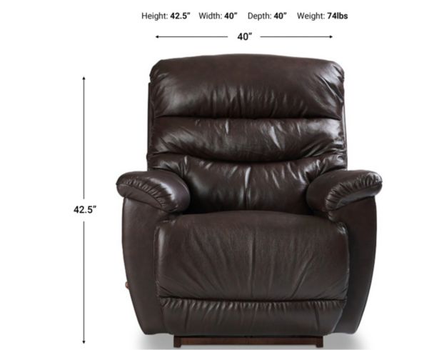 La-Z-Boy Joshua Chestnut Leather Rocker Recliner large image number 4