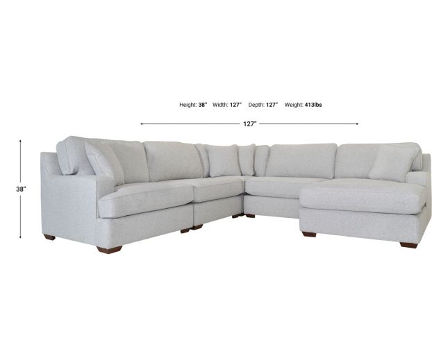 La-Z-Boy Paxton 5-Piece Sectional with Right-Facing Chaise large image number 2