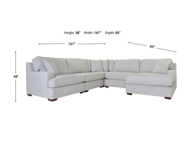 La-Z-Boy Paxton 5-Piece Sectional with Right-Facing Chaise large image number 2