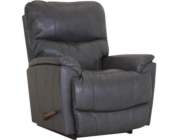 La-Z-Boy Trouper Leather Grey Rocker Recliner large image number 2