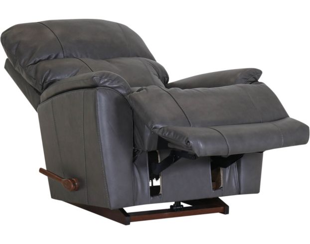 La-Z-Boy Trouper Leather Grey Rocker Recliner large image number 3