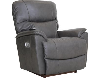 La-Z-Boy Trouper Grey Leather Power Recliner