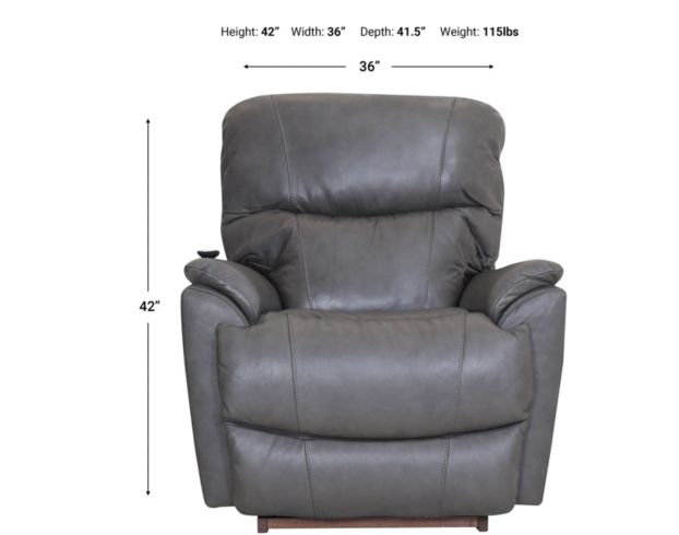 La Z Boy Trouper Gray Leather Power Recliner Homemakers