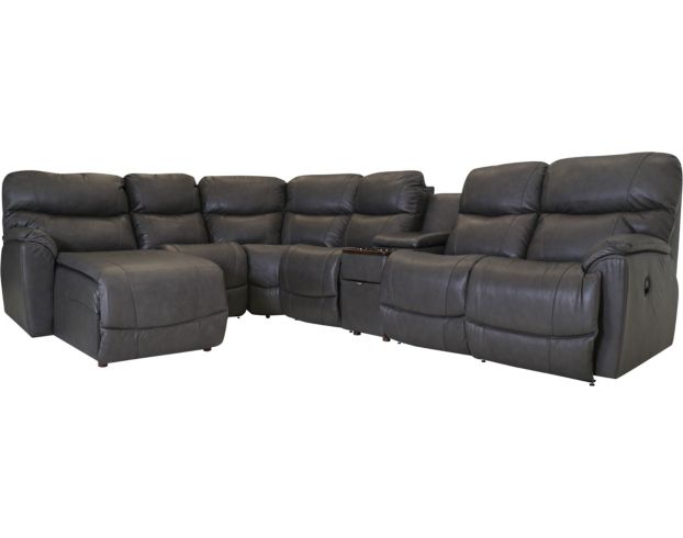 La-Z-Boy Trouper Gray 6-Piece Leather Reclining Sectional large image number 1