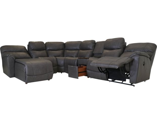 La-Z-Boy Trouper Gray 6-Piece Leather Reclining Sectional large image number 2
