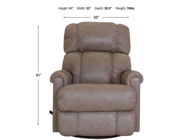 La-Z-Boy Pinnacle Dune Leather Swivel Rocker Recliner large image number 4