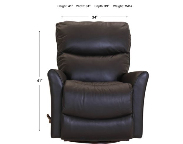 La-Z-Boy Rowan Truffle Leather Swivel Rocker Recliner large image number 4