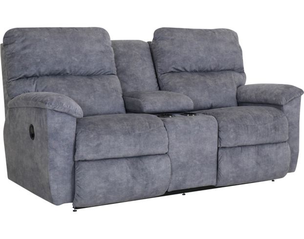La-Z-Boy Brooks Gray Reclining Loveseat With Console large image number 2