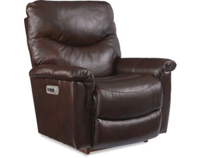 La-Z-Boy James Walnut Leather Power Headrest Rocker Recliner