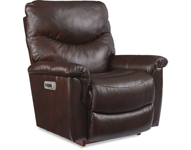 La-Z-Boy James Walnut Leather Power Headrest Rocker Recliner large image number 1