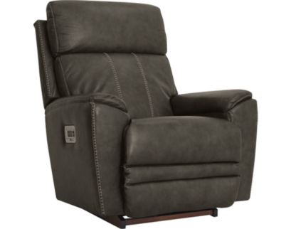 La-Z-Boy Talladega Grey Leather Power Headrest Rocker Recliner