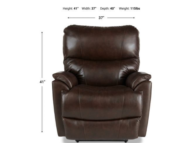 La-Z-Boy Trouper Walnut Leather Power Headrest Rocker Recliner large image number 7