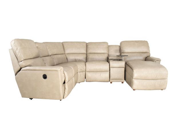 La-Z-Boy Ava Ivory Leather 6-Piece Reclining Sectional large image number 1