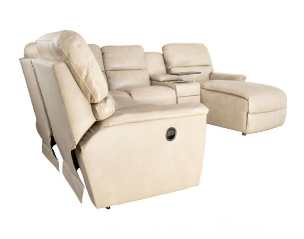 La-Z-Boy Ava Ivory Leather 6-Piece Reclining Sectional large image number 3