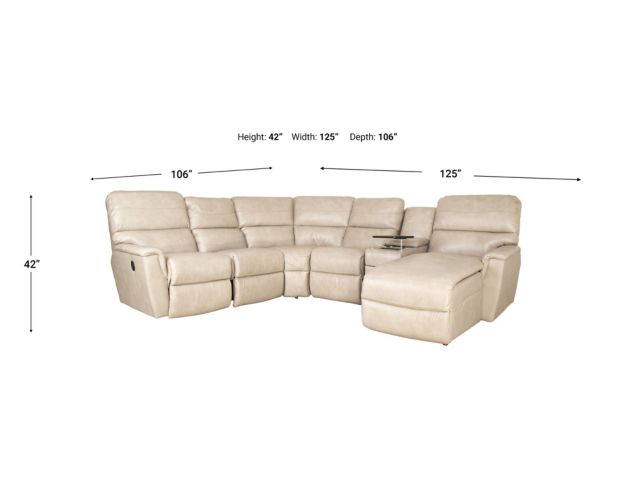 La-Z-Boy Ava Ivory Leather 6-Piece Reclining Sectional large image number 13