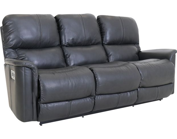 La-Z-Boy Turner Gray Leather Power Headrest Sofa large image number 2