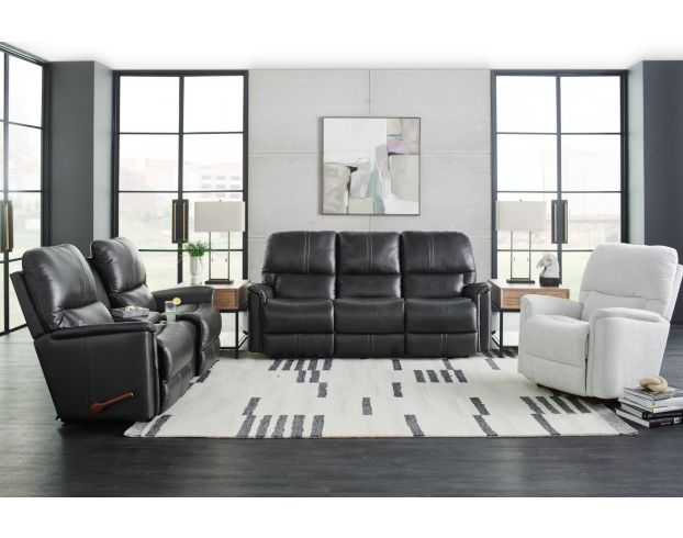 La-Z-Boy Turner Gray Leather Reclining Sofa large image number 2