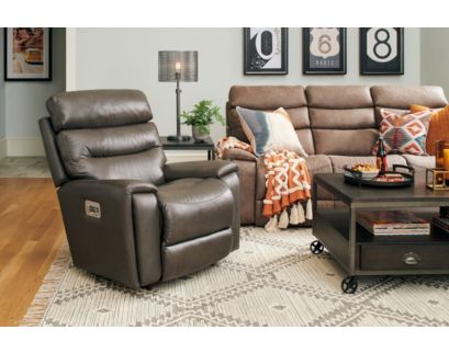 La-Z-Boy Soren Pewter Leather Power Rocker Recliner