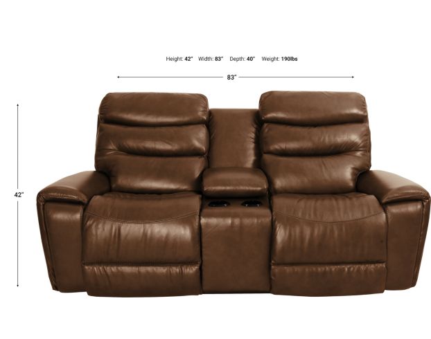 La-Z-Boy Soren Leather Reclining Loveseat with Console large image number 9