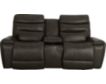 La-Z-Boy Soren Gray Leather Reclining Loveseat with Console small image number 1