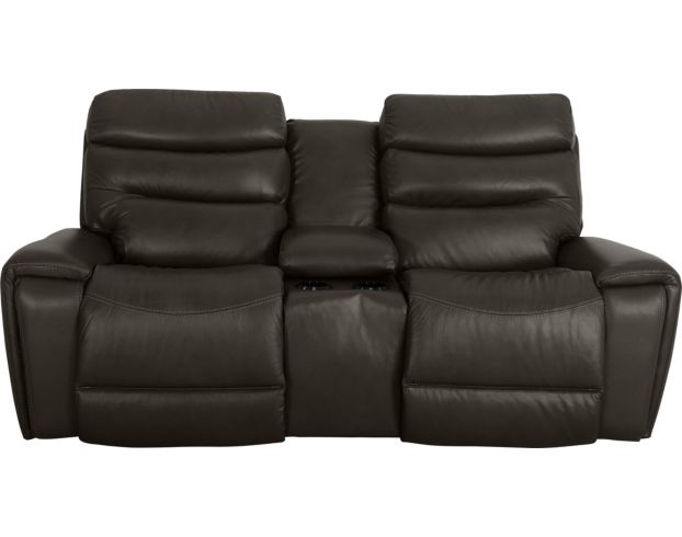 La-Z-Boy Soren Gray Leather Reclining Loveseat with Console large image number 1