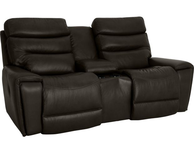 La-Z-Boy Soren Gray Leather Reclining Loveseat with Console large image number 2