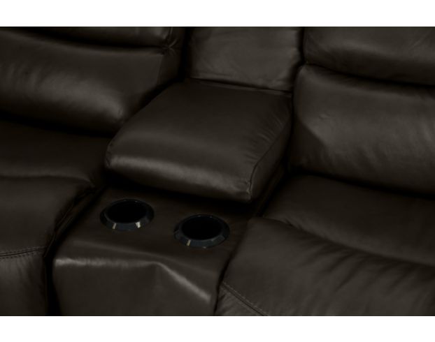 La-Z-Boy Soren Gray Leather Reclining Loveseat with Console large image number 6