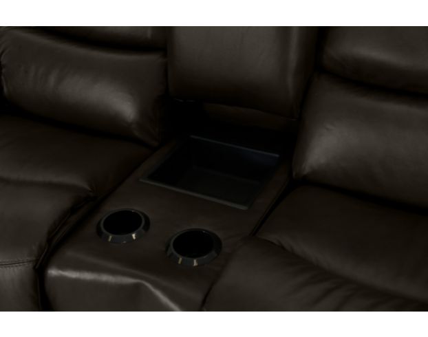 La-Z-Boy Soren Gray Leather Reclining Loveseat with Console large image number 7