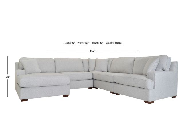 La-Z-Boy Paxton 5-Piece Sectional with Left-Facing Chaise large image number 2