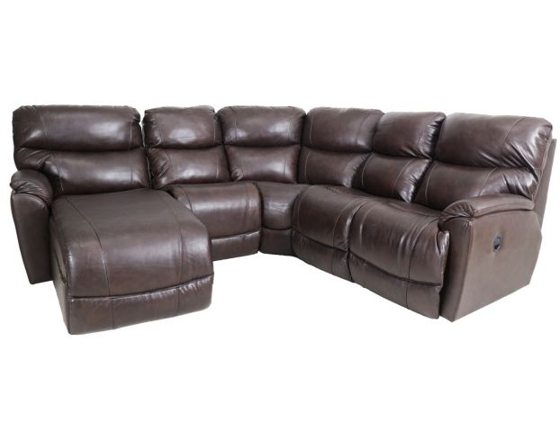 La-Z-Boy Trouper Brown 4-Piece Leather Reclining Sectional large image number 1