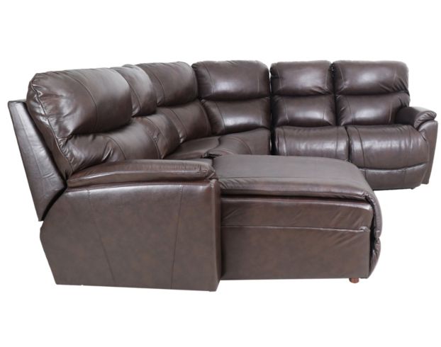 La-Z-Boy Trouper Brown 4-Piece Leather Reclining Sectional large image number 3