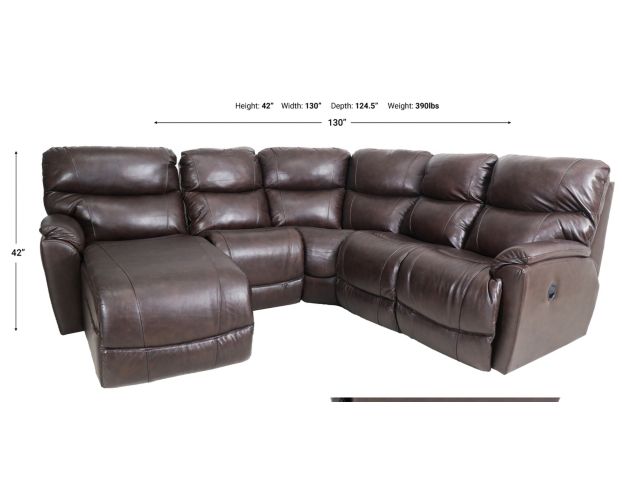La-Z-Boy Trouper Brown 4-Piece Leather Reclining Sectional large image number 6