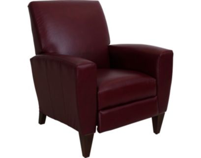 La-Z-Boy Scarlett Wine Pressback High-Leg Leather Recliner