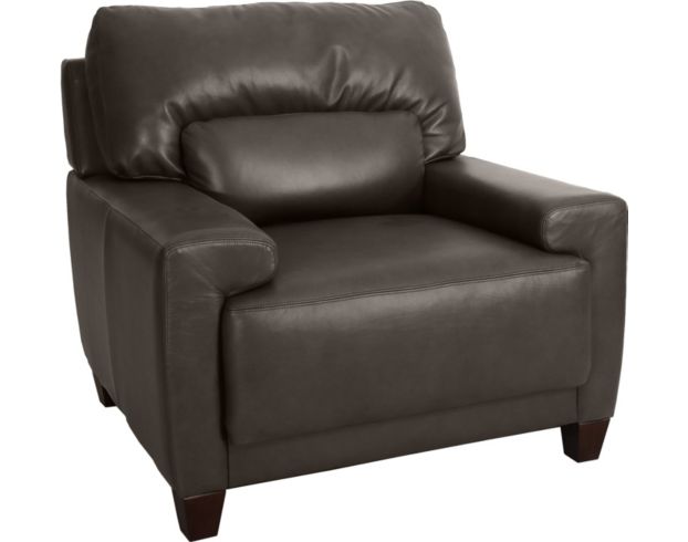 La-Z-Boy Draper Pewter Leather Chair large image number 2