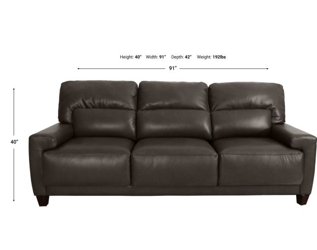 La-Z-Boy Draper Pewter Leather Sofa large image number 6