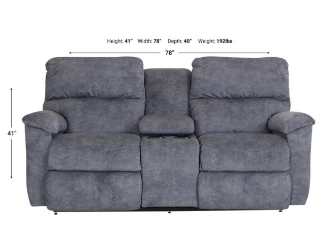 La-Z-Boy Brooks Gray Reclining Loveseat with Console large image number 4