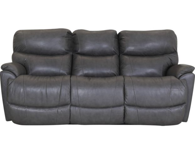 La Z Boy Trouper Gray Leather Reclining Sofa Homemakers